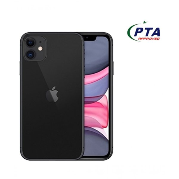 Iphone 11 with pta approved logo front back black color