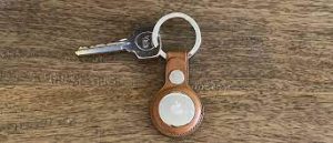 Leather Airtag keychain