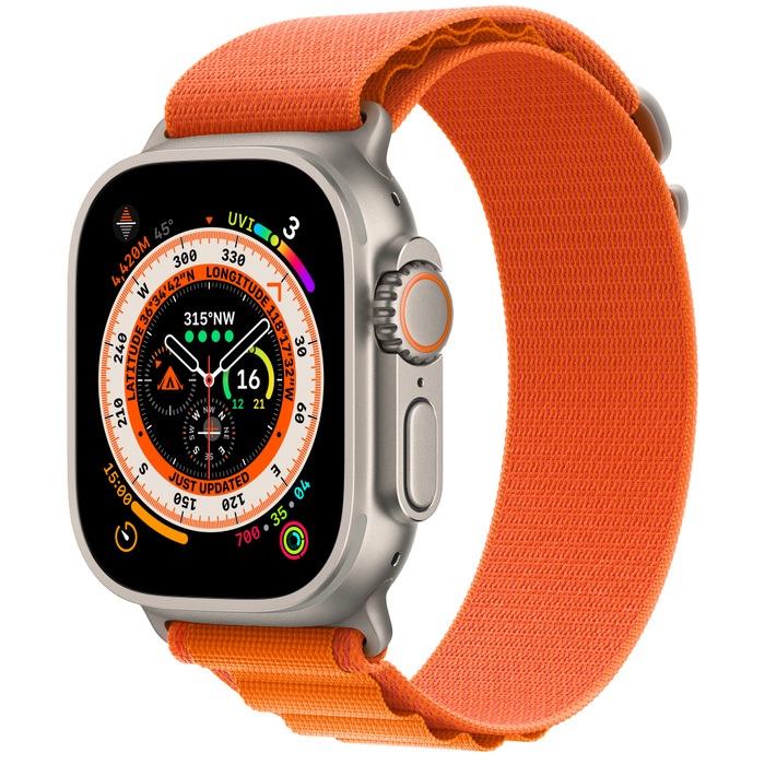 Apple Watch ultra with alpine orange loop - Apple Kid