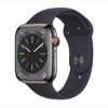 iwatch series 8 stainless steel, black sports band - AppleKid.Pk