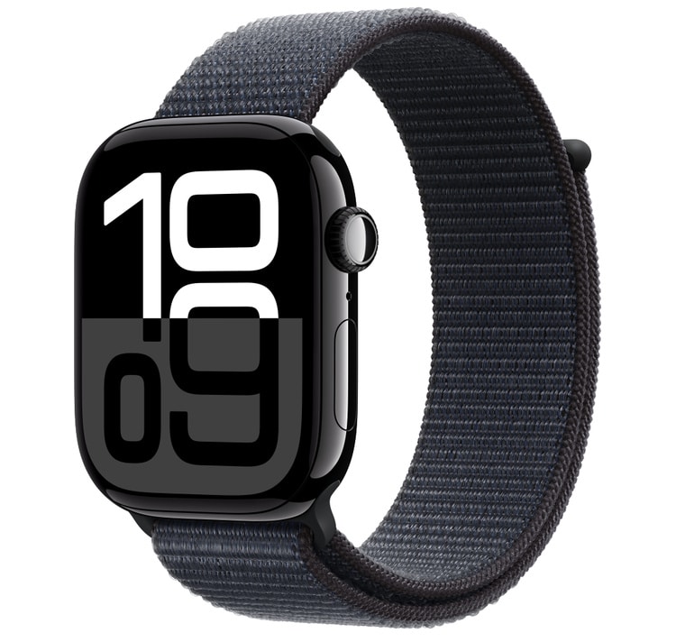 Apple Watch Series 10 46mm Jet Black Sports loop