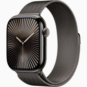 Apple Watch Series 10 Millanese loop Slate titanium case