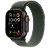 Apple Watch Ultra2 Black Case with Green trail loop