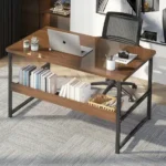 Multi purpose wooden table for (office, study, gaming & work station) with metal base