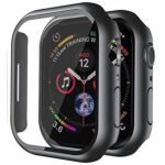 Case Built in Tempered Glass Screen Protector for Apple Watch 44/45mm, Hard PC Case Ultra