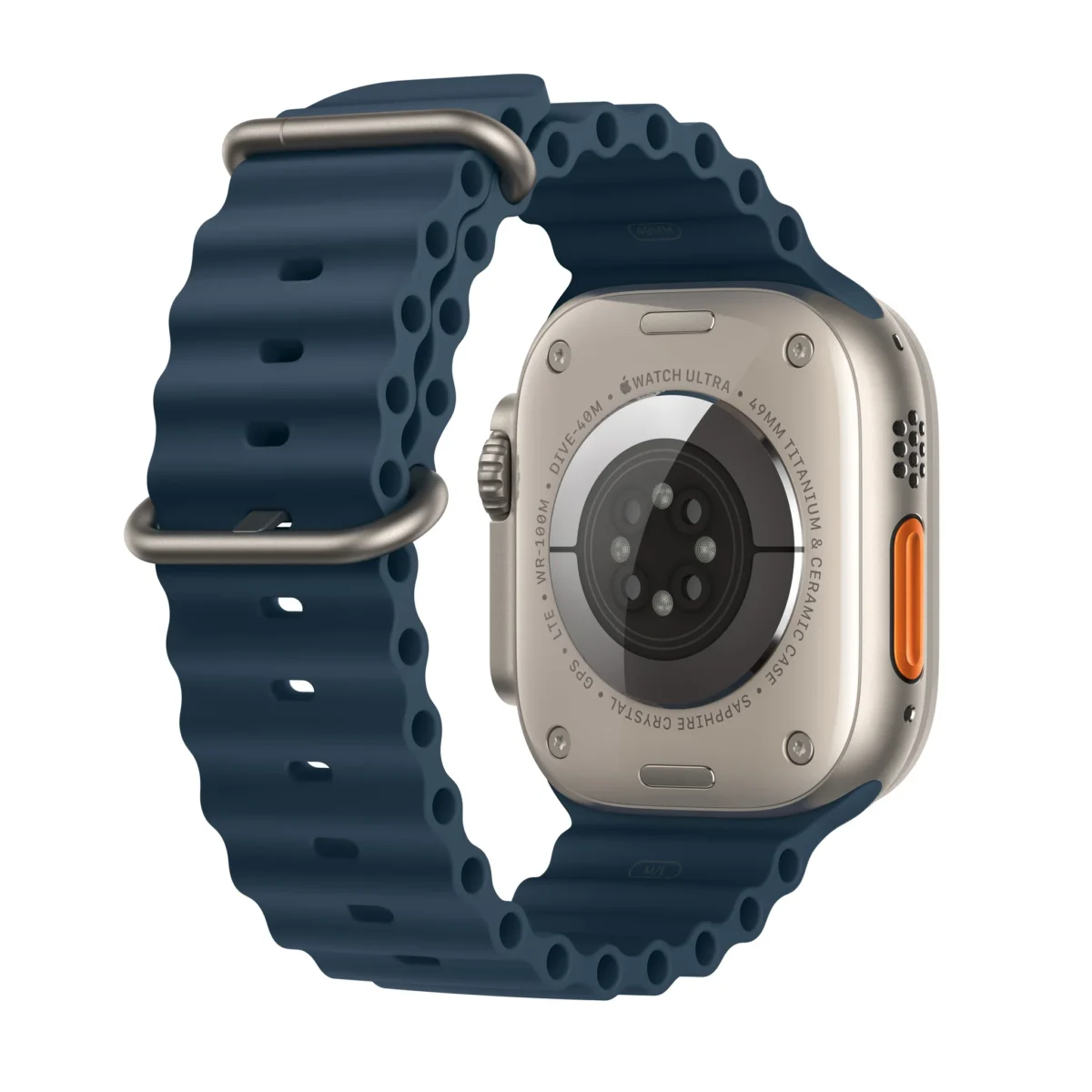 Apple Watch Ultra 2 with blue ocean band