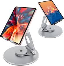 iPad Stand, 360° Rotating Tablet Stand Holder Foldable & Adjustable iPad Holder