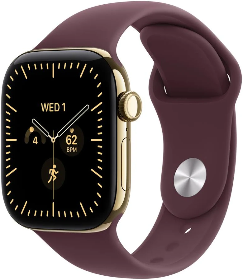 Apple Watch Series 12 Radiant Gold 46mm with Burgundy band