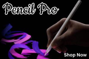 Apple Pencil Pro with advanced pressure sensitivity and precision, available at Apple Kid - Apple Store in Lahore. Ideal for artists, designers, and note-taking on iPads.